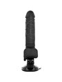 Basecock Twix - Pene Realistico Vibrante con Testicoli e Ventosa 18,5X4X3,3 CM Nero