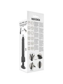 Basecock Twix - Pene Realistico Vibrante con Testicoli e Ventosa 18,5X4X3,3 CM Nero