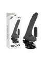 Basecock Twix - Pene Realistico Vibrante con Testicoli e Ventosa 20X4X2,8 CM Nero