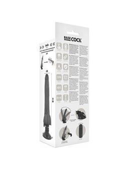 Basecock Twix - Pene Realistico Vibrante con Testicoli e Ventosa 20X4X2,8 CM Nero