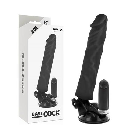 Basecock Twix - Vibratore Realistico con Ventosa 21X4X4 CM Nero