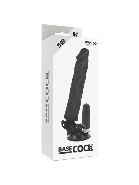 Basecock Twix - Vibratore Realistico con Ventosa 21X4X4 CM Nero