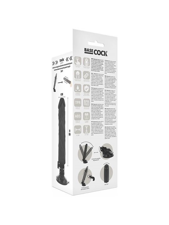 Basecock Twix - Vibratore Realistico con Ventosa 21X4X4 CM Nero