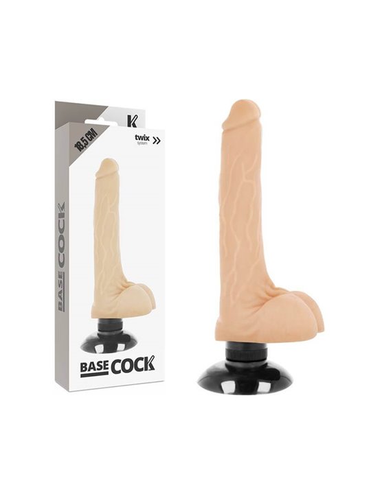 Basecock Twix - Pene Realistico Vibrante con Testicoli e Ventosa 18,5X4X2,8 CM