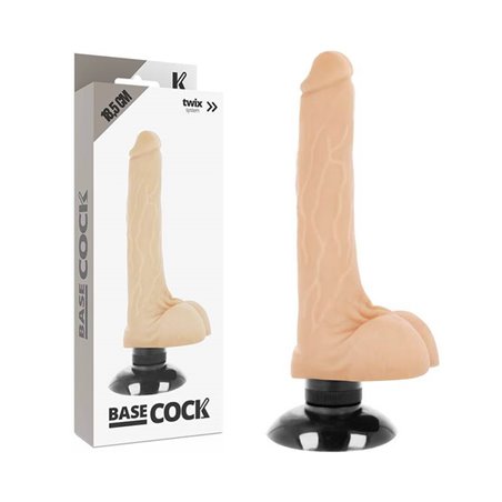 Basecock Twix - Pene Realistico Vibrante con Testicoli e Ventosa 18,5X4X2,8 CM