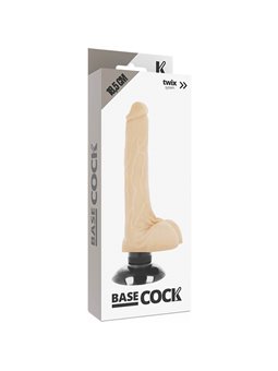 Basecock Twix - Pene Realistico Vibrante con Testicoli e Ventosa 18,5X4X2,8 CM