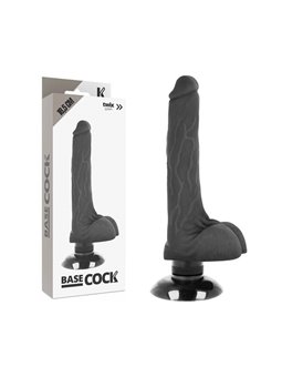 Basecock Twix - Pene Realistico Vibrante con Testicoli e Ventosa 18,5X4X2,8 CM Nero