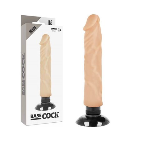 Basecock - Realistic Vibrator 2-1 Flesh 20 CM