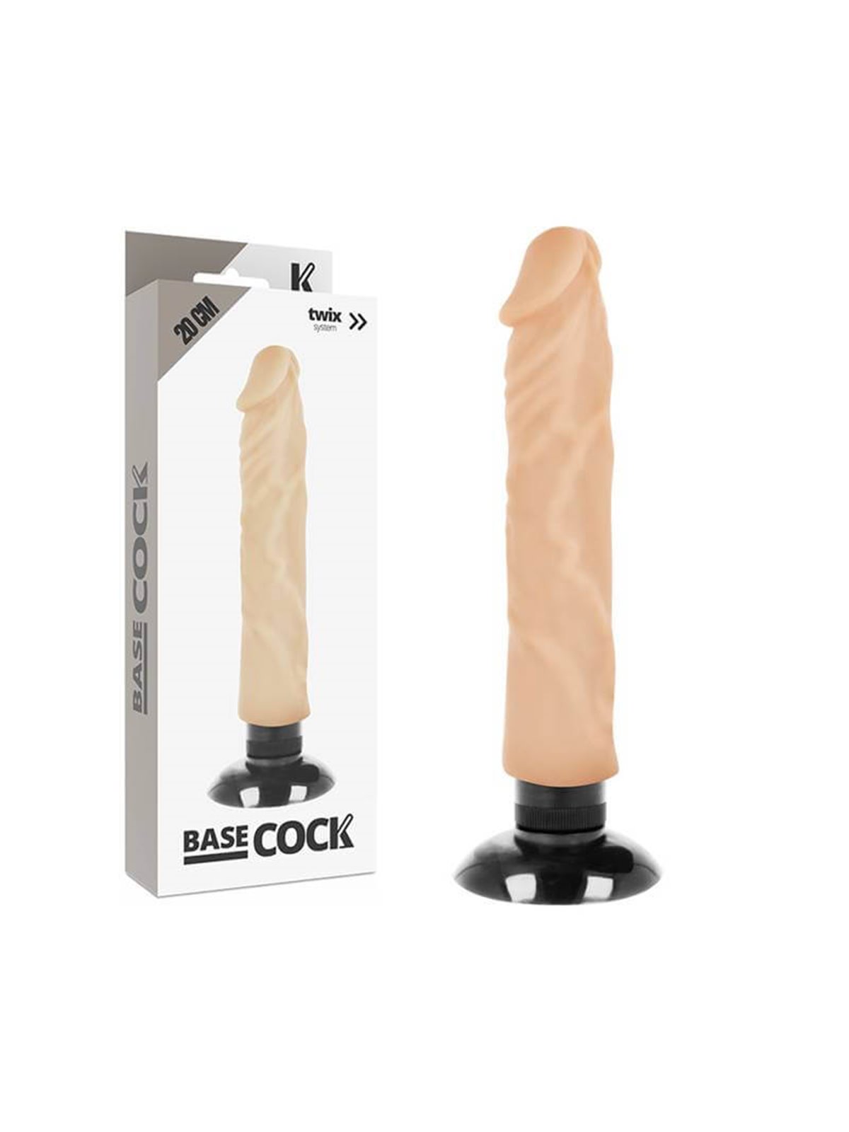 Basecock Twix - Dildo Realistico Vibrante con Ventosa 20X4X4 CM