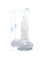 Baile Dong - Pene Realistico con Ventosa e Testicoli 16,7 CM Trasparente