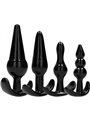 Addicted Toys - Set di 4 Plugs Anali in Silicone Nero
