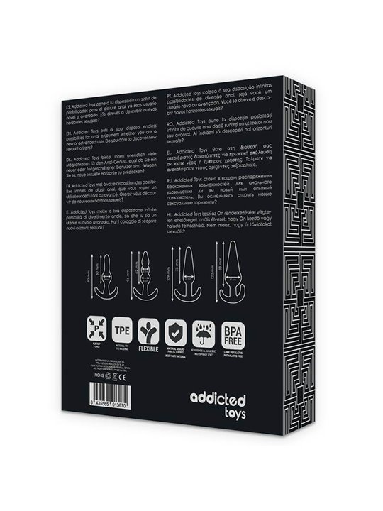 Addicted Toys - Set di 4 Plugs Anali in Silicone Nero
