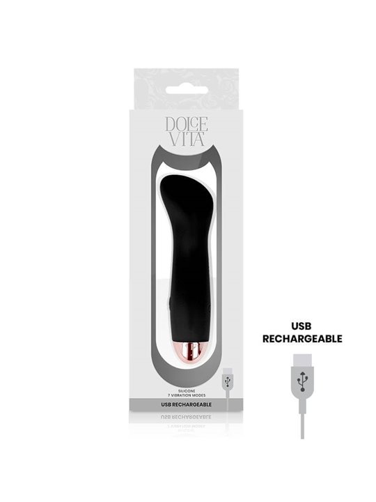 Dolce Vita - Rechargeable Vibrator One Black 7 Speed