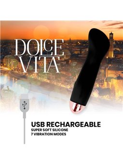 Dolce Vita - Rechargeable Vibrator One Black 7 Speed