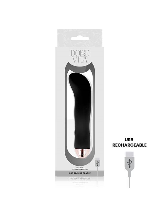 Dolce Vita - Rechargeable Vibrator Two Black 7 Speed