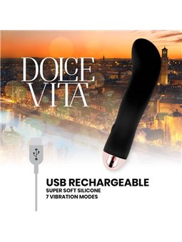 Dolce Vita - Rechargeable Vibrator Two Black 7 Speed