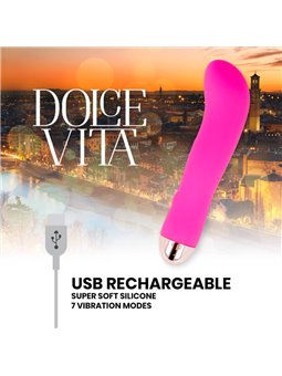 Dolce Vita - Rechargeable Vibrator Two Pink 7 Speeds
