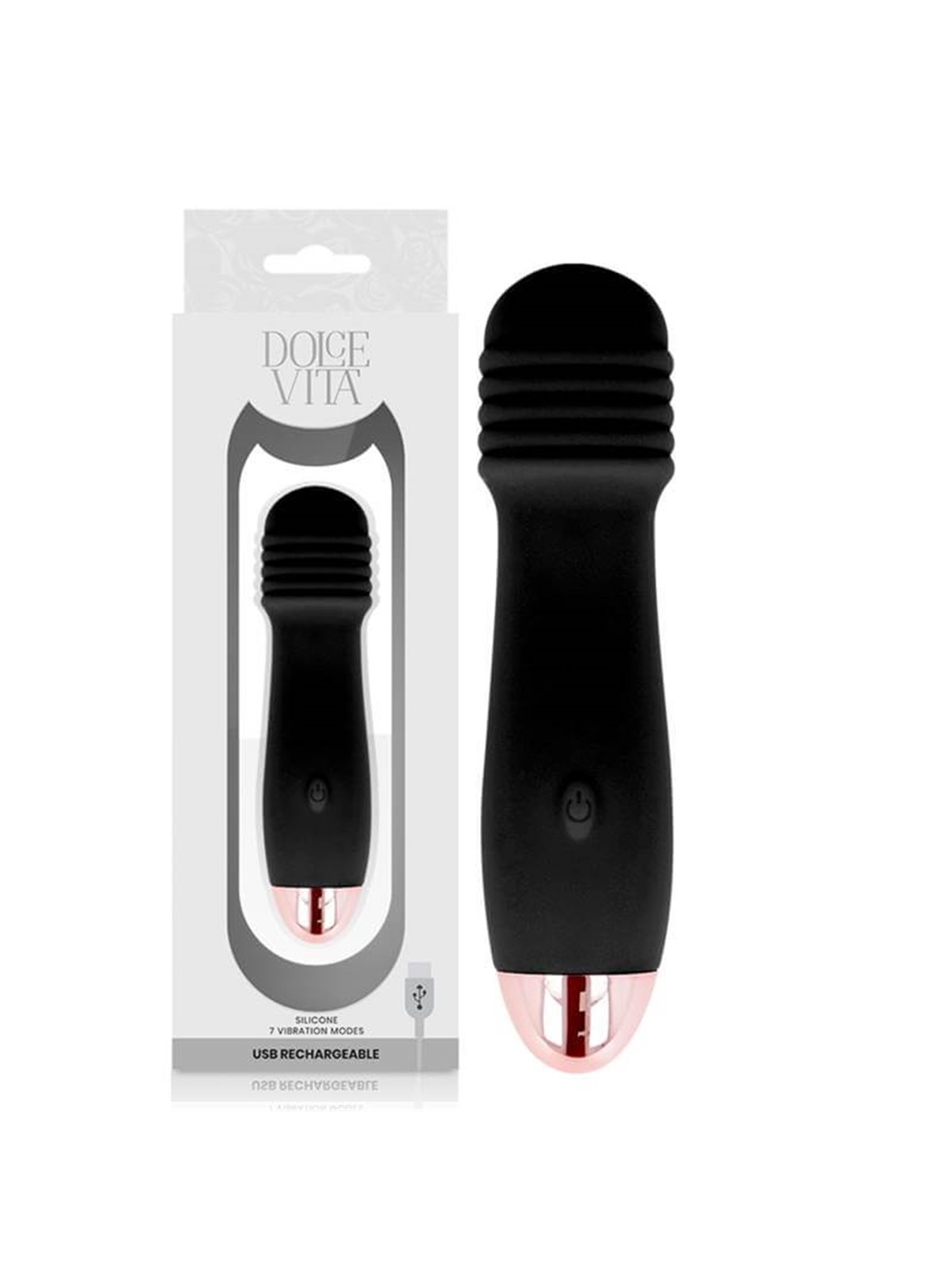 Dolce Vita - Rechargeable Vibrator Three Black 7 Speed