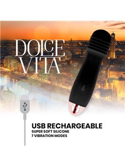 Dolce Vita - Rechargeable Vibrator Three Black 7 Speed