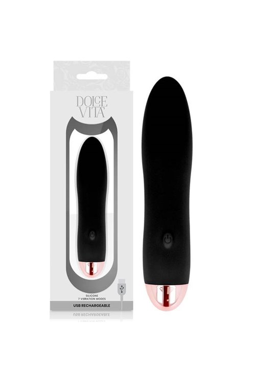 Dolce Vita - Rechargeable Vibrator Four Black 7 Speeds