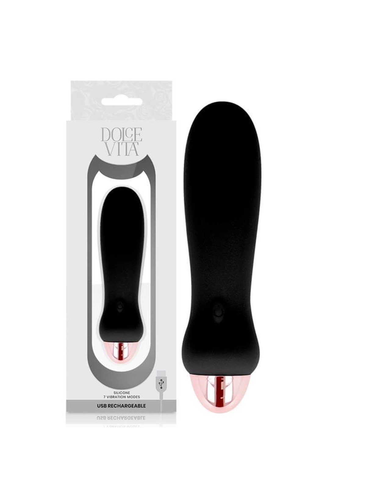 Dolce Vita - Rechargeable Vibrator Five Black 7 Speeds