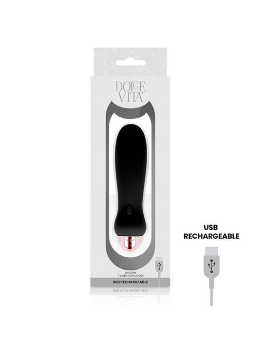 Dolce Vita - Rechargeable Vibrator Five Black 7 Speeds