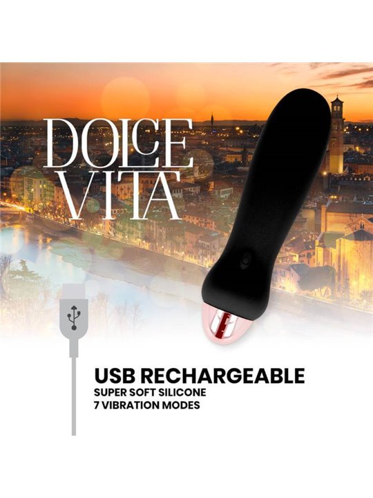Dolce Vita - Rechargeable Vibrator Five Black 7 Speeds