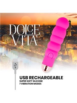 Dolce Vita - Rechargeable Vibrator Six Pink 7 Speeds