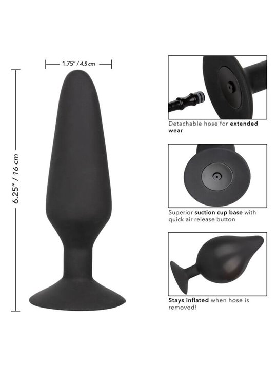 CalExotics XL Silicone Inflatable - Plug Anale Gonfiabile con Base a Ventosa
