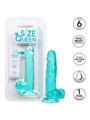 CalExotics Size Queen - Pene Realistico con Testicoli - 15,25 CM Verde Acqua