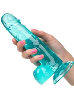 CalExotics Size Queen - Pene Realistico con Testicoli - 15,25 CM Verde Acqua