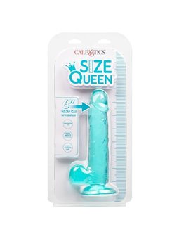 CalExotics Size Queen - Pene Realistico con Testicoli - 15,25 CM Verde Acqua