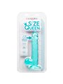 CalExotics Size Queen - Pene Realistico con Testicoli - 15,25 CM Verde Acqua