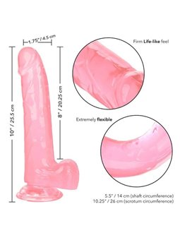 CalExotics Size Queen - Pene Realistico con Testicoli - 20,3 CM Rosa