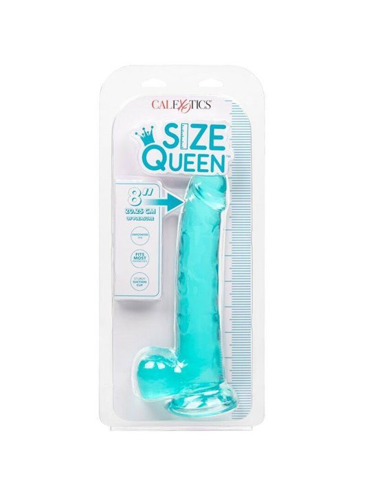 CalExotics Size Queen - Pene Realistico con Testicoli - 20,3 CM Verde Acqua