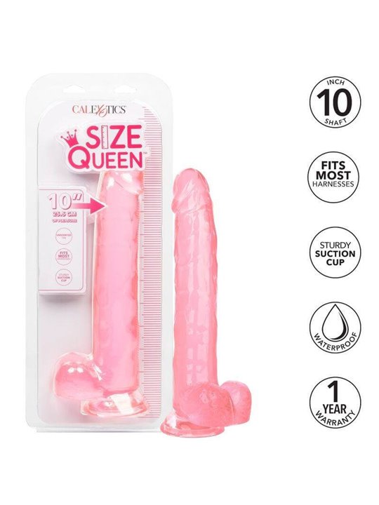 CalExotics Size Queen - Pene Realistico con Testicoli - 25,5 CM Rosa