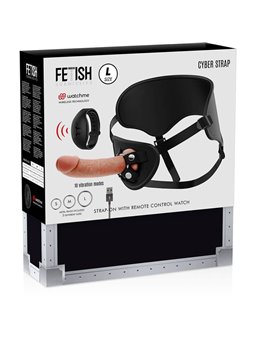 Fetish Submissive Cyber Strap - Harness with Remote Control Dildo Watchme L Technology