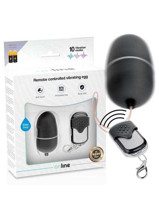 Online- Remote Control Vibrating Egg M Black