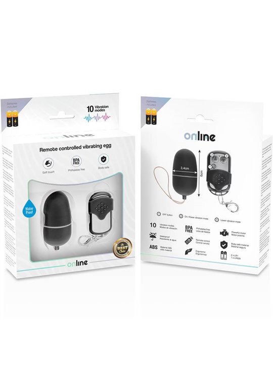 Online- Remote Control Vibrating Egg M Black