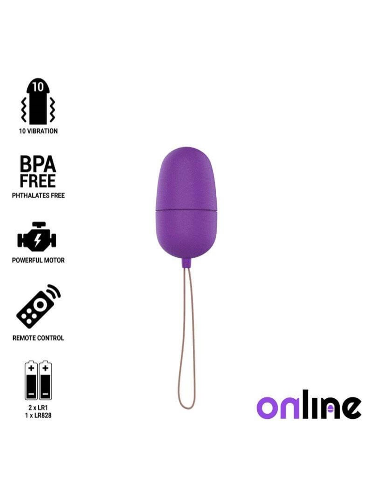 Online- Remote Control Vibrating Egg M Lilac