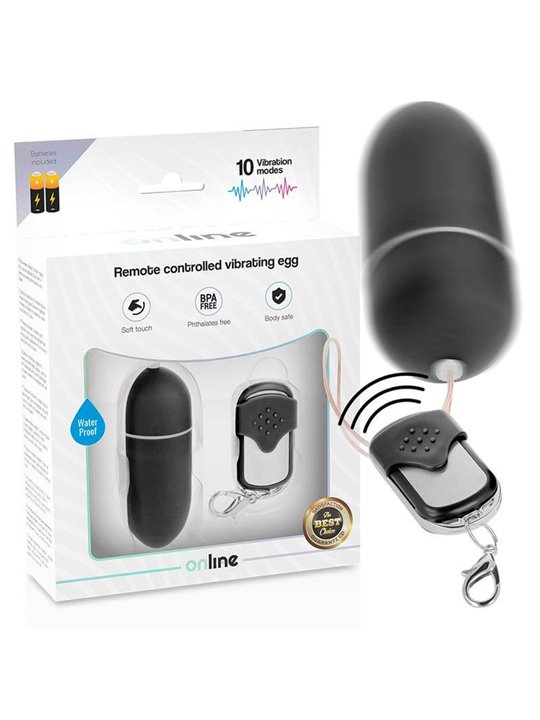 Online- Remote Control Vibrating Egg L Black