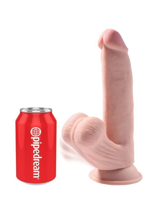 King Cock - Plus 3D Dildo Swinging Balls 24.5 CM Light Skin