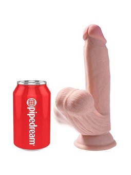 King Cock - Plus 3D Dildo Swinging Balls 15.2 CM Light Skin