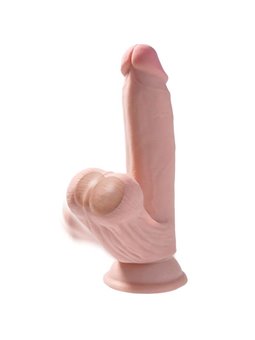 King Cock - Plus 3D Dildo Swinging Balls 15.2 CM Light Skin
