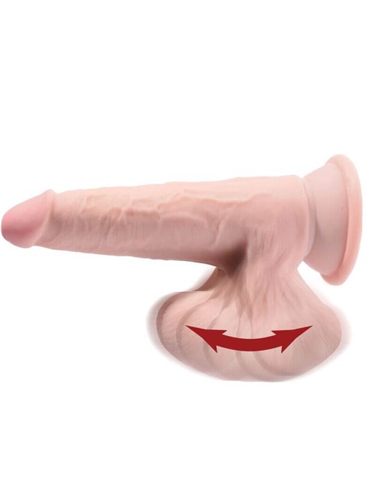 King Cock - Plus 3D Dildo Swinging Balls 15.2 CM Light Skin