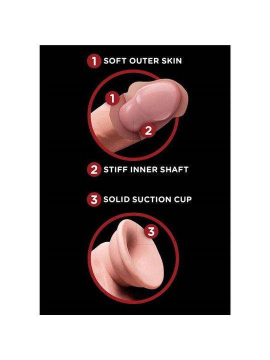 King Cock - Plus 3D Dildo Swinging Balls 20.3 CM