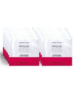 Mixgliss - Water Based Lubricant Strawberry Flavor 12 Single Dose 4 ML