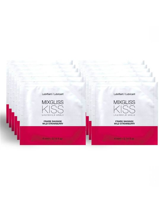 Mixgliss - Water Based Lubricant Strawberry Flavor 12 Single Dose 4Ml