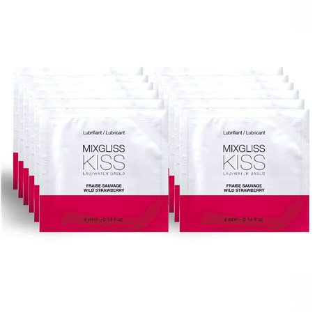 Mixgliss - Water Based Lubricant Strawberry Flavor 12 Single Dose 4Ml