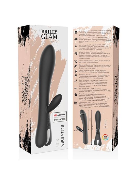 Brilly Glam Erik - Vibratore Rabbit in Silicone Compatibile Tecnologia Watchme